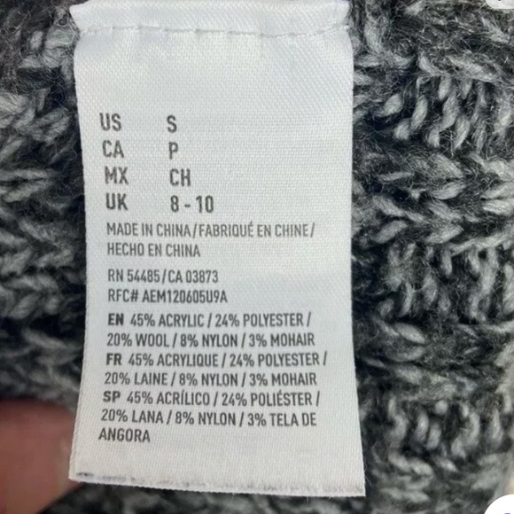 EUC American Eagle Mohair Wool Jeggings Fit Fair Isle Knit Pullover - Picture 4 of 7